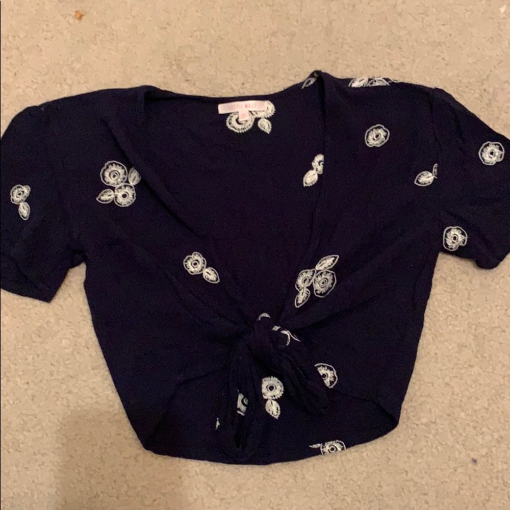 Lottie moss tie cropped top